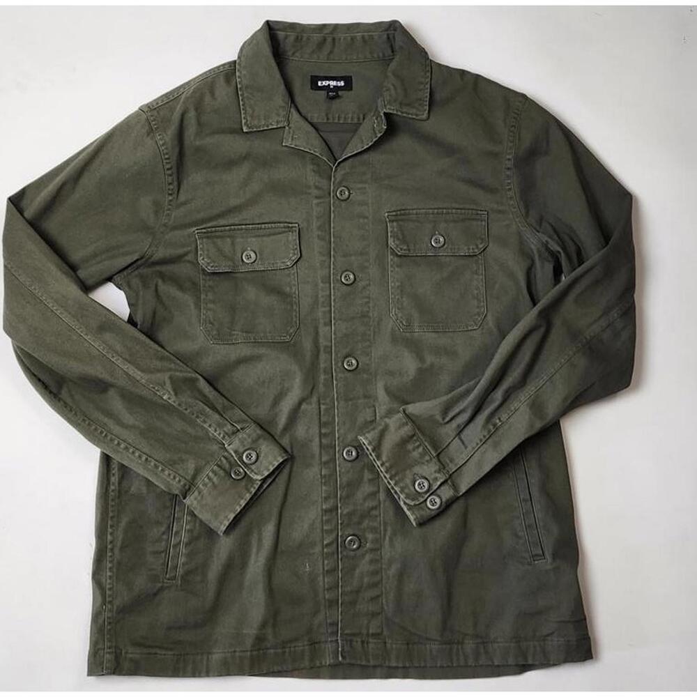 Express Olive Green Utility Jacket - image 1